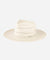  Gigi Pip straw hats for women - Arlo Straw Teardrop Fedora - teardrop crown and a stiff upturned brim, featuring handwoven venting on the crown and the brim, and a hand sewn removable leather band [cream band]