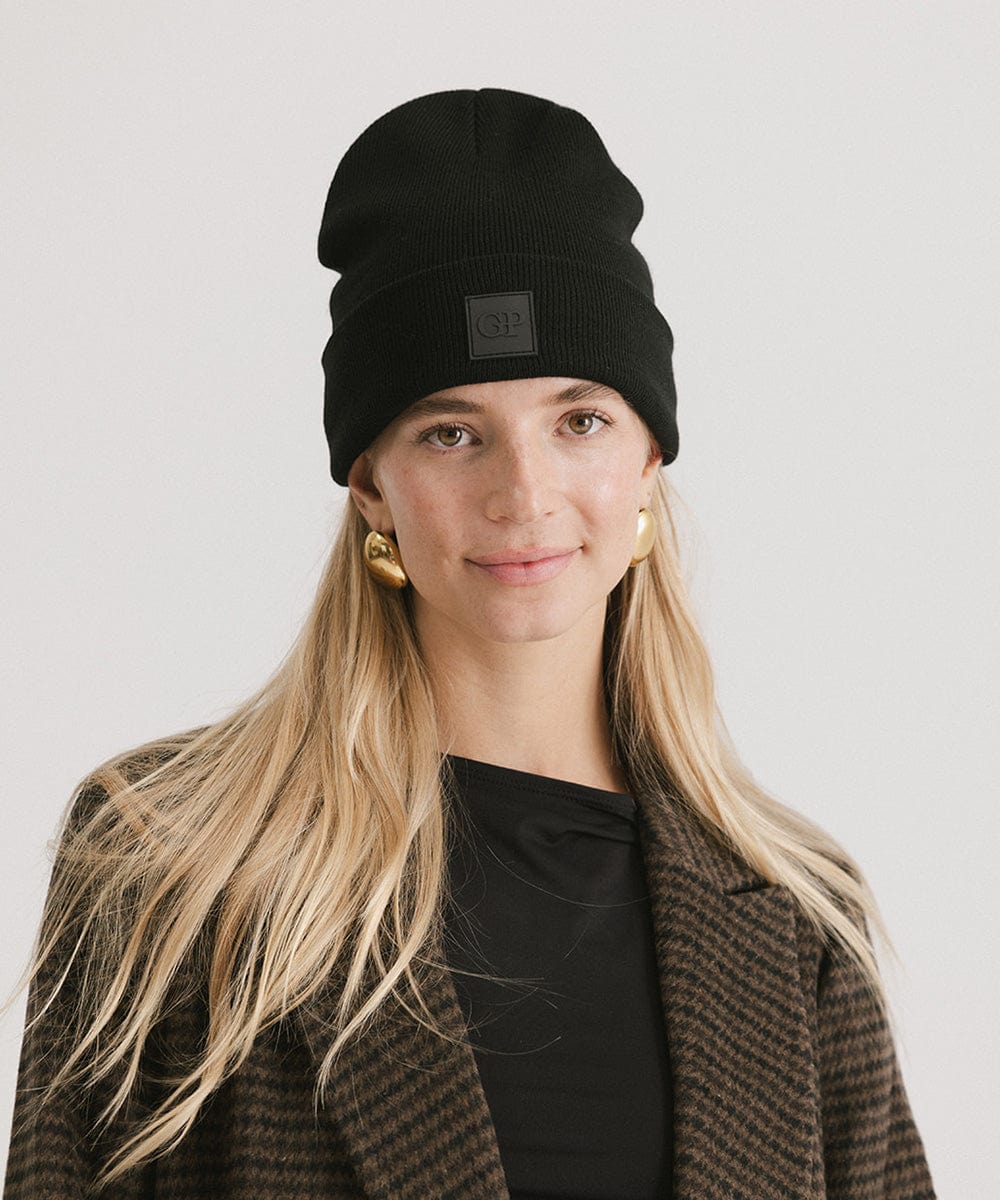 Lou Knit Beanie for Women - Gigi Pip Beanies - Oversized chunky knit beanie for women [black]