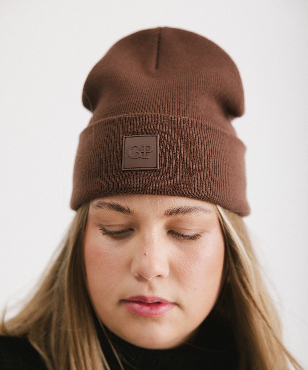 GP Knit Beanie for Women - Gigi Pip Beanies - Oversized chunky knit beanie for women [chocolate]