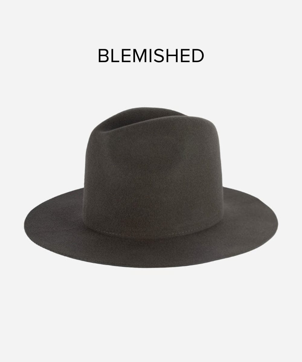 Blemished Felt Billie Tall Fedora - Dark Grey BLEMISHED XS 55 / Dark Grey