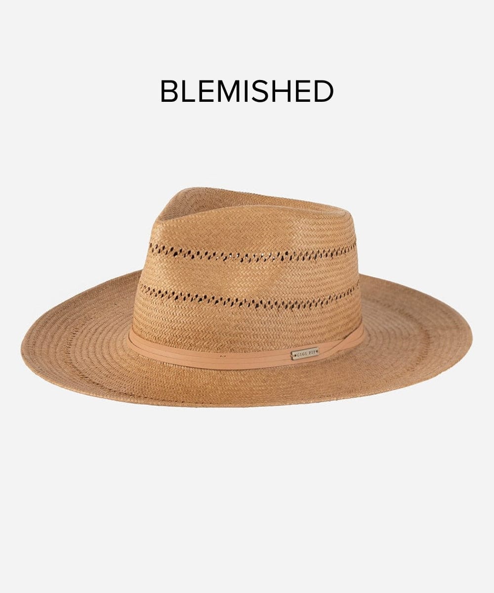 Blemished Straw Arlo Straw Teardrop Fedora - Honey BLEMISHED Honey / XS 55 [honey]