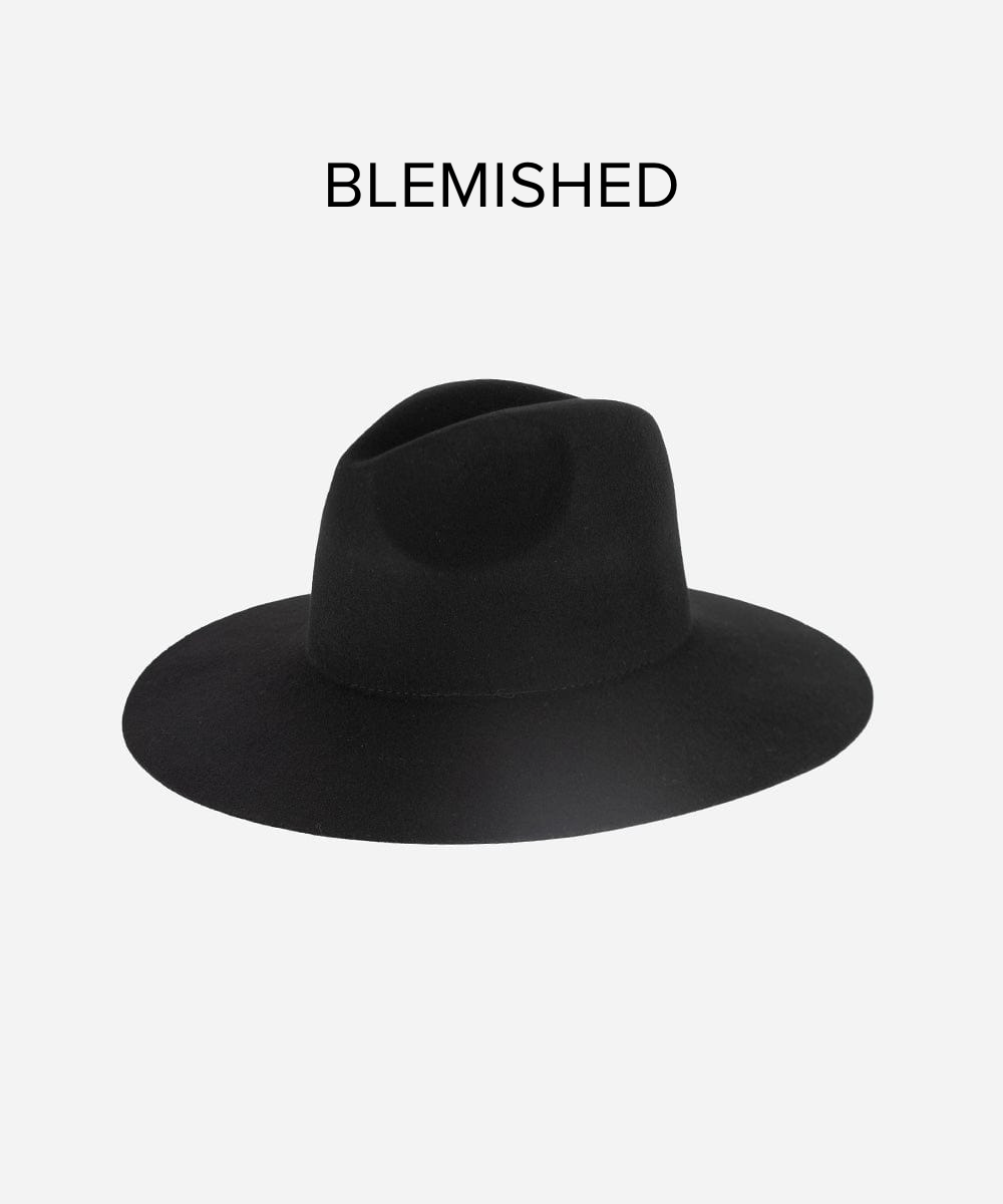 Felt Hats Scottie Wide Brim Fedora - Black BLEMISHED 55 XS / Black