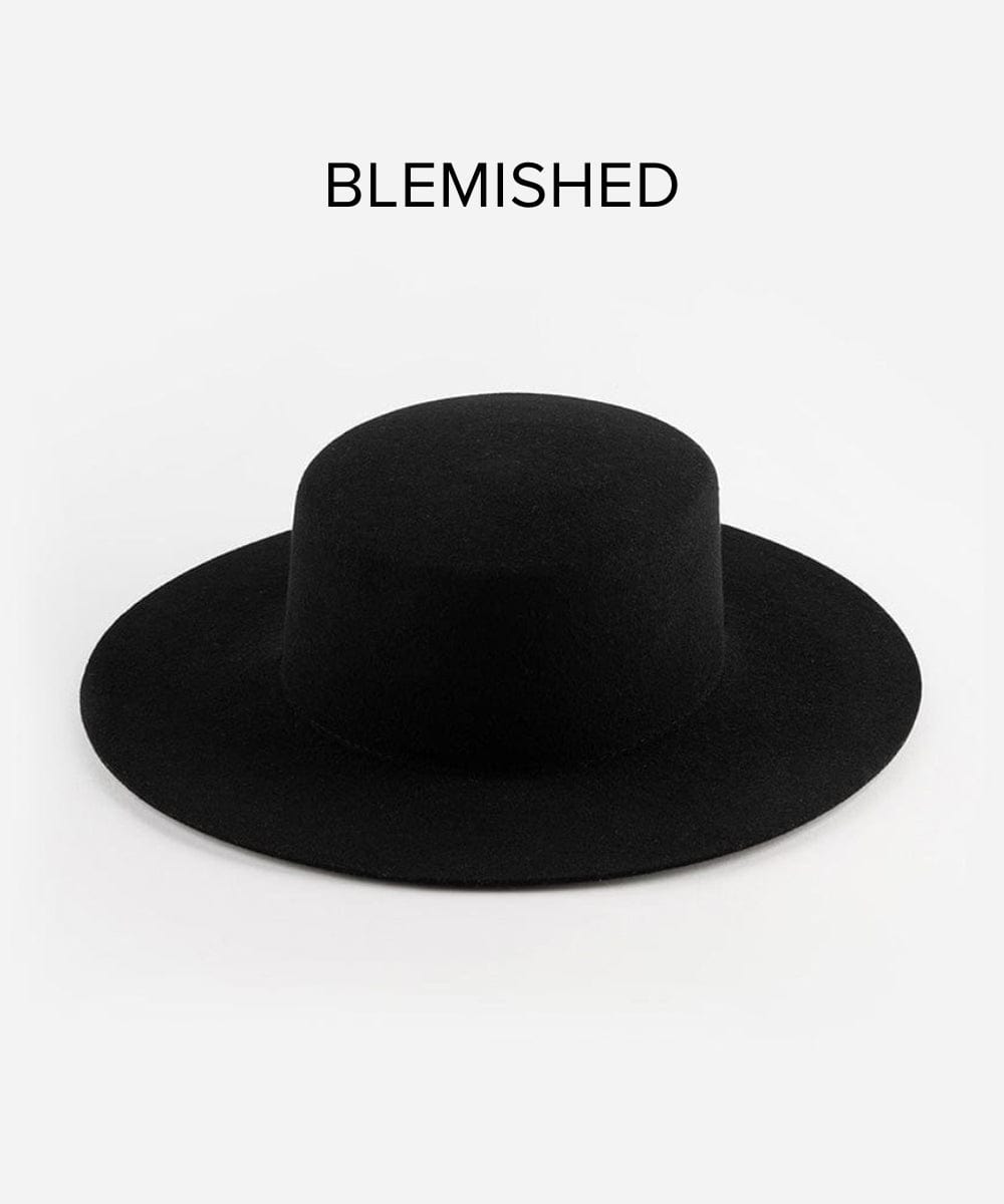 Felt Hats Dahlia Boater - Black BLEMISHED Black / XS 55