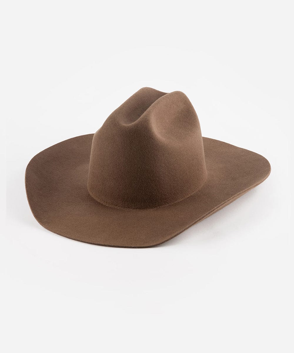 Gigi Pip felt hats for women - Teddy Cattleman - 100% australian wool classic cattleman crown with a wide upturned brim [chocolate]