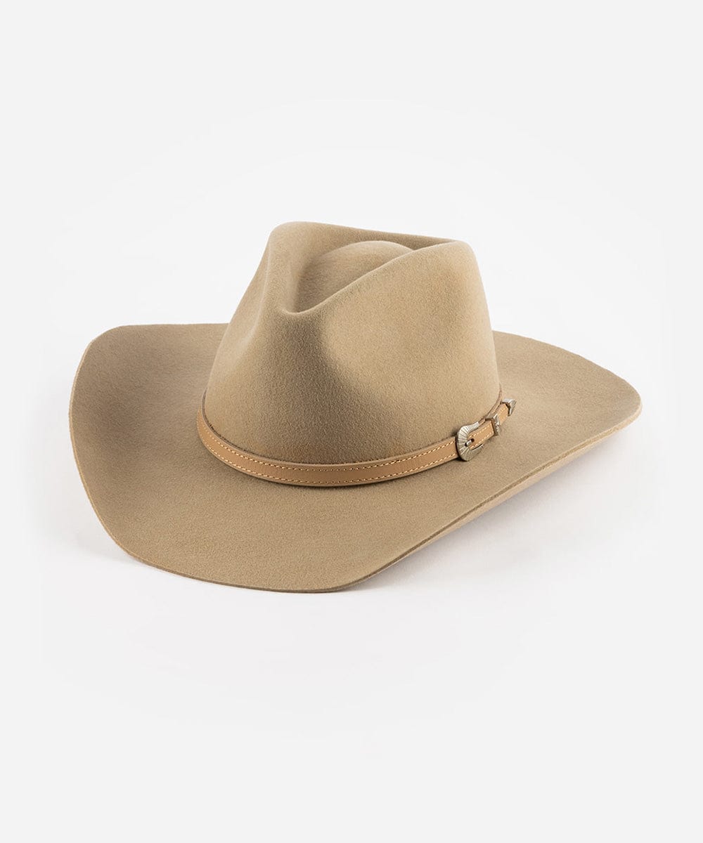 Felt Hats Dean Pinched Crown Western Hat Tan / XS 55