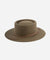 Gigi Pip felt hats for women - Maise Telescope Crown - 100% australian wool medium flat brim with a telescope crown, featuring an adjustable, layered leather band with our siganture xx detailing the band [aloe]
