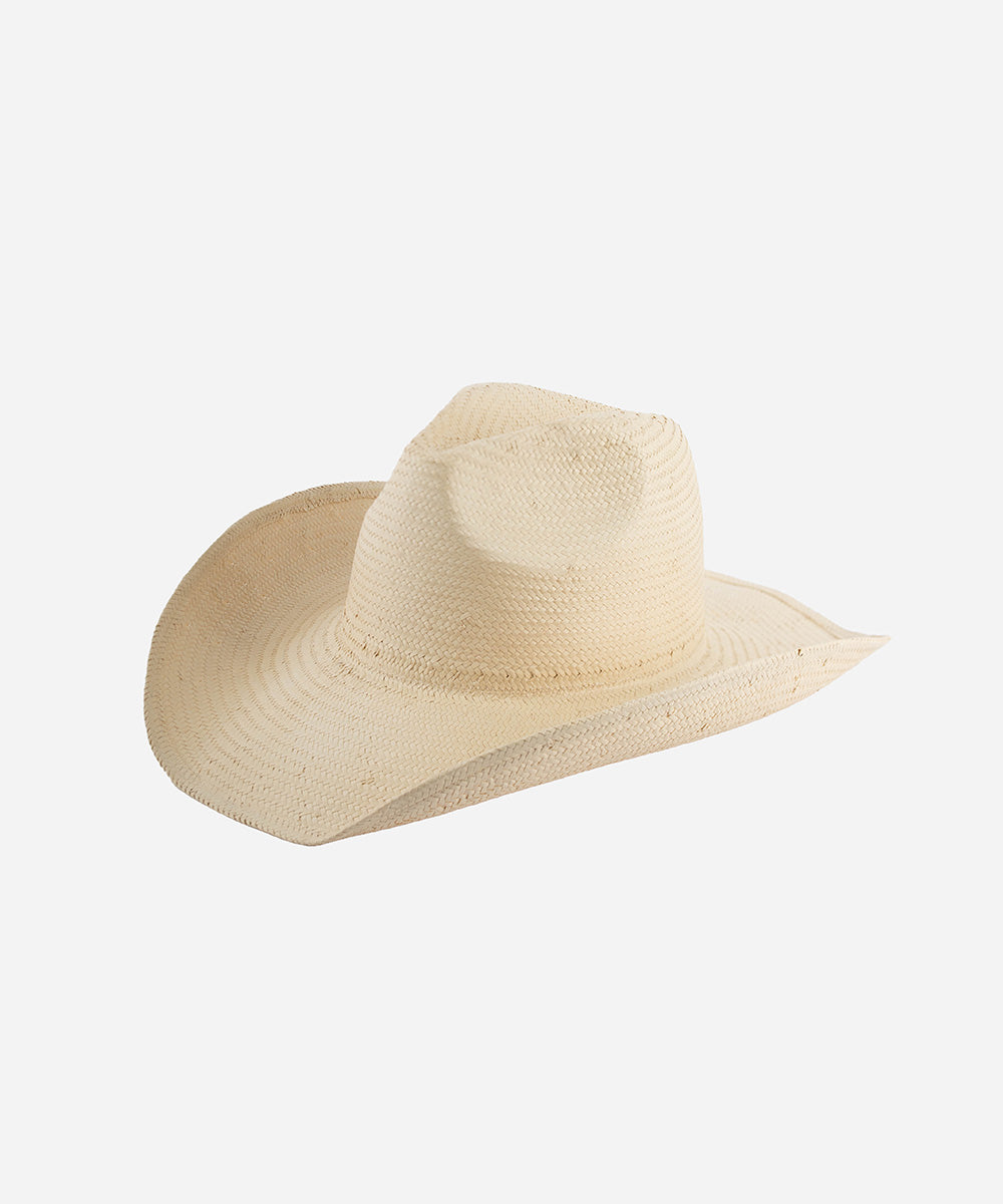 Gigi Pip western straw cowgirl hats for women - a paper straw western upturned brim cowgirl hat for the summer featuring a GP pin on the back [natural]