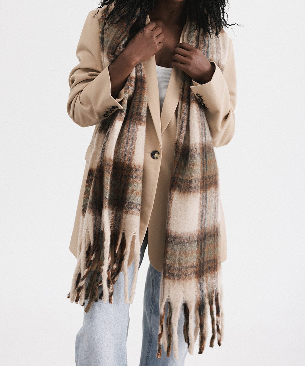 Scarf Mik Oversized Scarf Cream - Tan