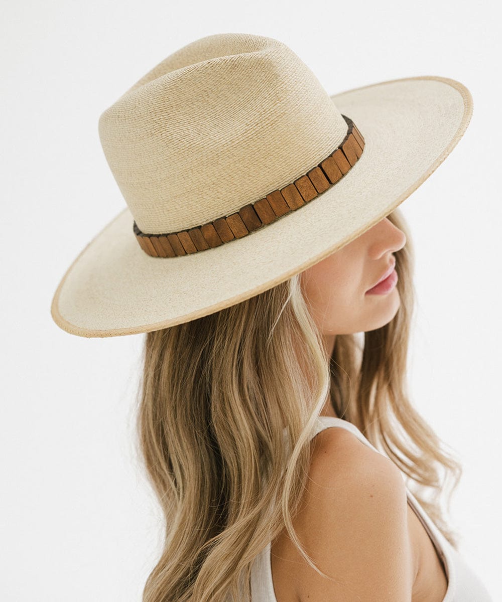 Gigi Pip straw hats for women - Cove Wide Brim Straw - classic flat-brim straw hat hand woven with a tight weave in Mexico with fine Guatemalan palm straw [natural]