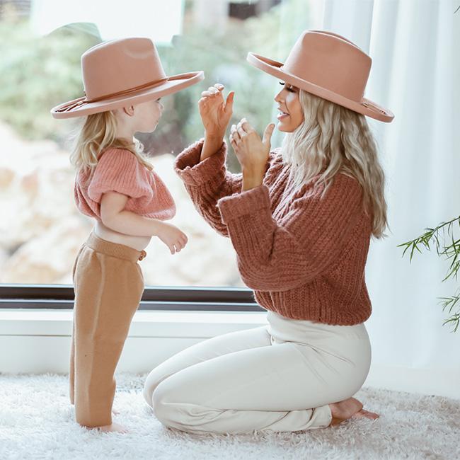 Felt Hats Kids Cara Loren -  Pencil Brim - Dusty Pink 53 Kids / [Dusty Pink]