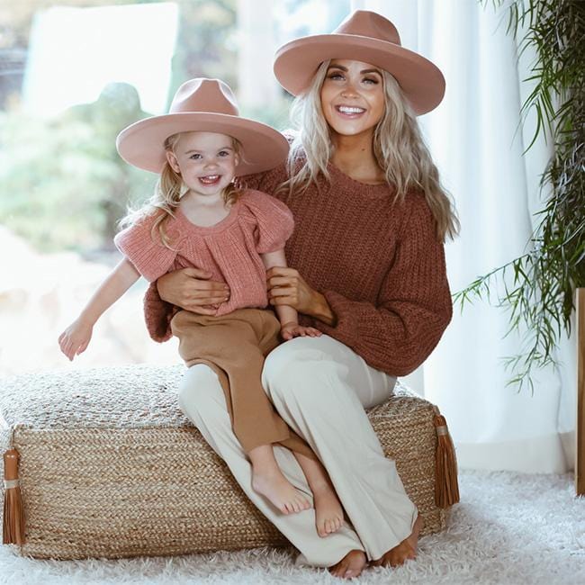 Felt Hats Kids Cara Loren -  Pencil Brim - Dusty Pink 53 Kids / [Dusty Pink]