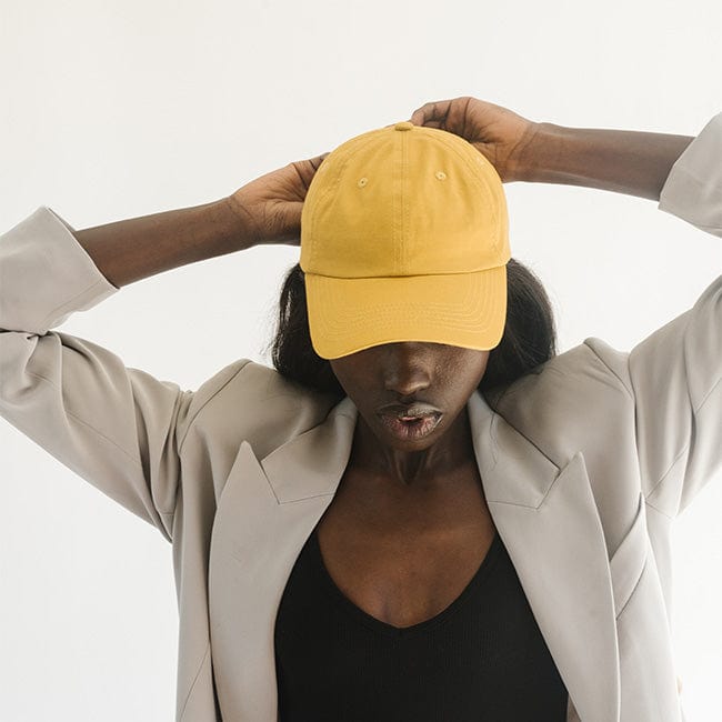 Gigi Pip ball caps for women - Lemonly Ball Cap - six panel women's ball cap featuring the Gigi Pip logo embroidered on the adjustable strap [mustard]