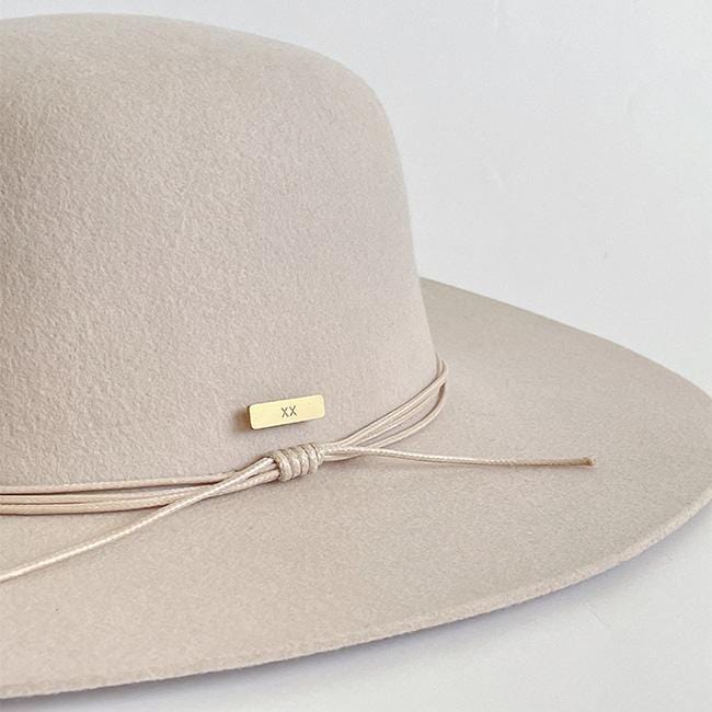 Gigi Pip hat bands + trims for women's hats - xx Hat Pin - Gigi Pip signature xx symbol engraved on a stainless steel with a brushed gold plating hat pin [gold]