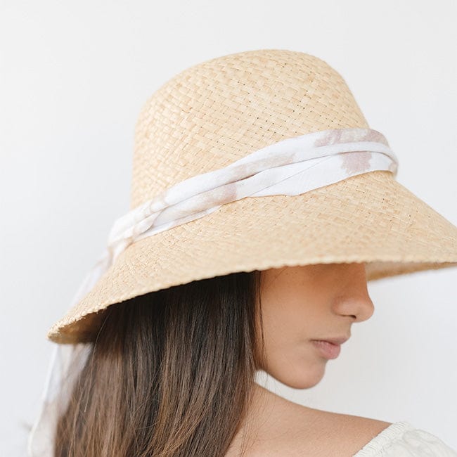 Gigi Pip straw hats for women - Jude Packable Hat - dome crown with an a-line brim made of relaxed raffia straw, includes a removable custom-dyed fabric band for, packable hat without compromising shape or quality [natural]